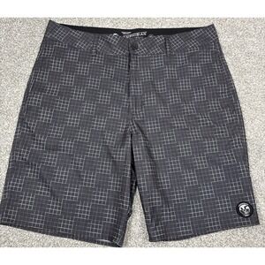 Vans Vanphibian Hybrid Shorts Mens 36 Black Grid Surf Swim Boardshorts